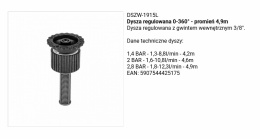 Dysza Regulowana 0-360*490cm 12,3l/m DSZW-1915l