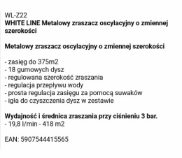 Metalowy Zraszacz Oscylacyjny 418m/2 WL-Z22