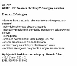 Zraszacz obrotowy 2-Funkcyjny 320m2 1-Kolec WL-Z02