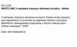 Zraszacz obrotowy 2-Ramiona 153m2 1-Kolec WL-6106