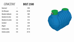 Zbiornik 2500l BOLT na deszczówkę