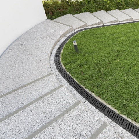 Odwodnienie liniowe łukowe kanał skrętny Easy2 DN100 A-15 moduł POCZĄTKOWY 30cm 75mm