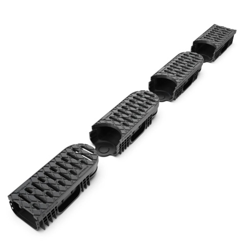 Odwodnienie liniowe łukowe kanał skrętny Easy2 DN100 A-15 moduł KOŃCOWY 30cm 75mm