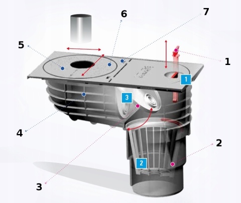 Osadnik rynny czarny dolny