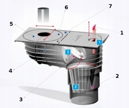 Osadnik rynny Grafit dolny