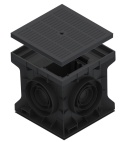 Studnia plastikowa 300x300 pokrywa pełna plastikowa czarna kl. A15