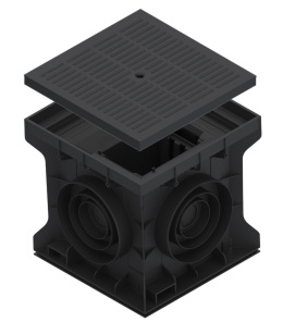 Studnia plastikowa 300x300 pokrywa pełna plastikowa czarna kl. A15