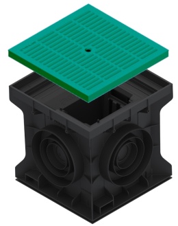 Studnia plastikowa 300x300 pokrywa pełna plastikowa zielona kl. A15