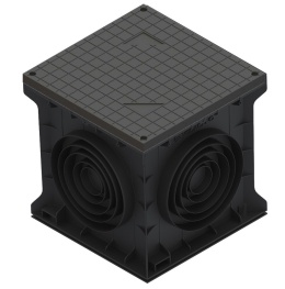 Studnia plastikowa 400x400 pokrywa pełna czarna