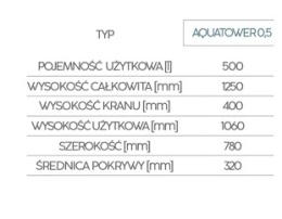 Zbiornik 500L Aquatower na deszczówkę Naziemny